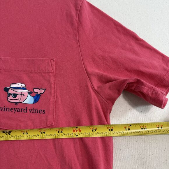 Vineyard Vines American beach whale short sleeve pocket tee Men Size Small Pink - Picture 5 of 8